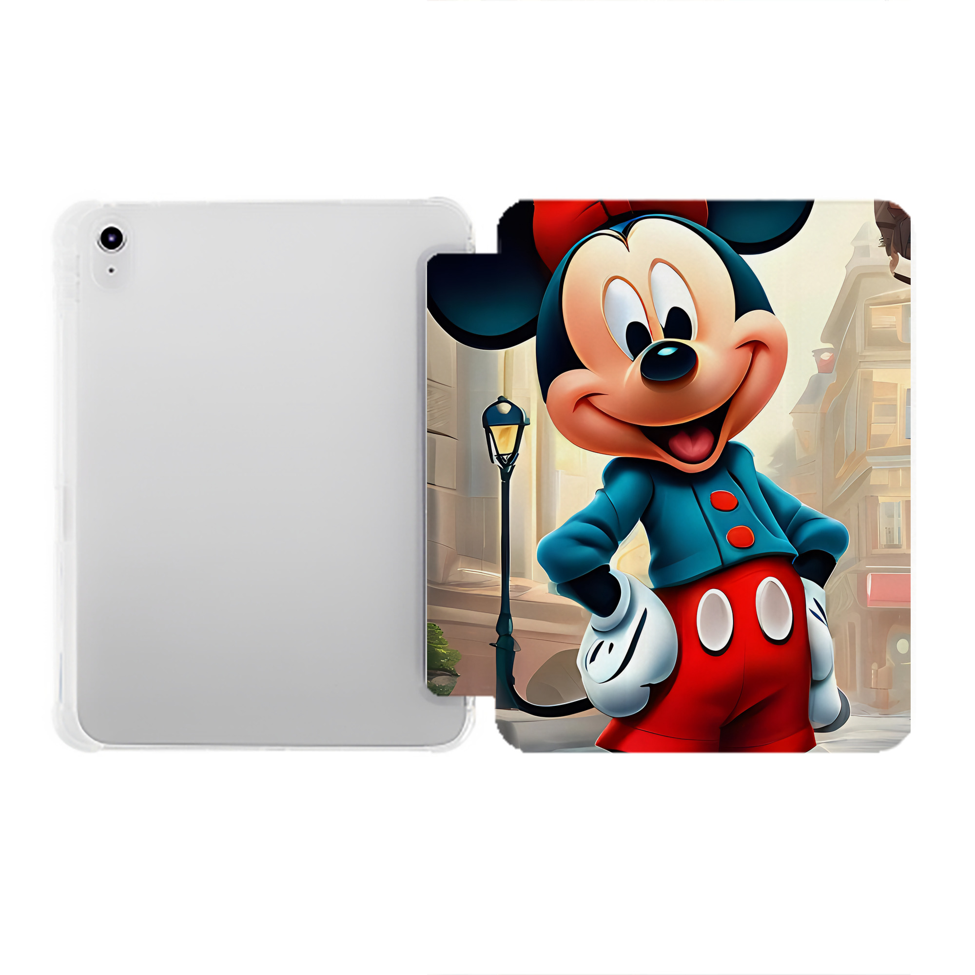 （画像用） ミッキーマウス Mickey Mouse IPad ケース ペン収納付き 三つ折りスタンド PUレザー×シリコン 対応機種9.5/10.5/10.9インチ